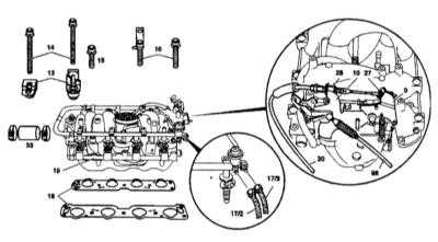  Снятие и установка впускного трубопровода Mercedes-Benz W140
