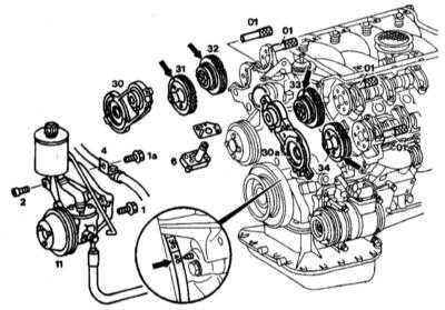  Снятие и установка крышек цепи привода ГРМ Mercedes-Benz W140