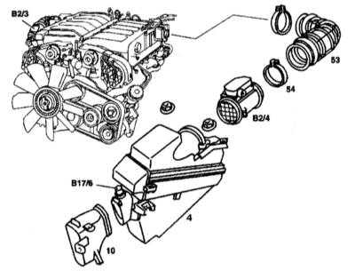 Воздухоочиститель - детали установки Mercedes-Benz W140