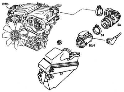  Измеритель воздушного потока - детали установки Mercedes-Benz W140