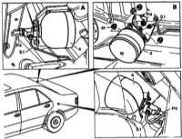  Снятие и установка аккумулятора давления гидропривода задней подвески   (модели с кодом 217a «Саморегулирующаяся задняя подвеска с ADS» и кодом 480 Mercedes-Benz W140